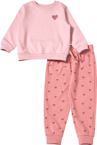 Set mit Sweatshirt & Jogginghose mit Herz-Muster, rosa, Gr., 1 St