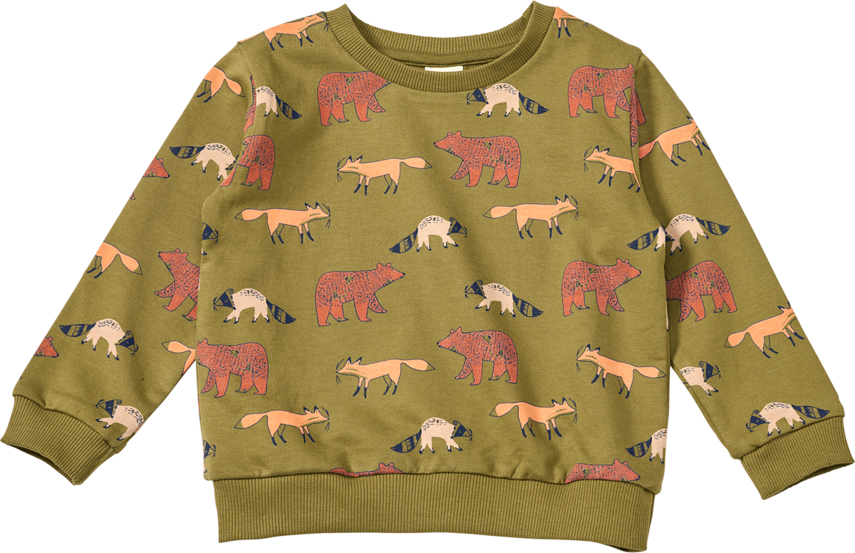 ALANA Set mit Sweatshirt und Jogginghose mit Waldtier-Muster, grün, Gr. 110, 1 St