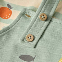 Set mit T-Shirt und Latzhose mit Obst-Muster, grün, Gr. 80, 1 St