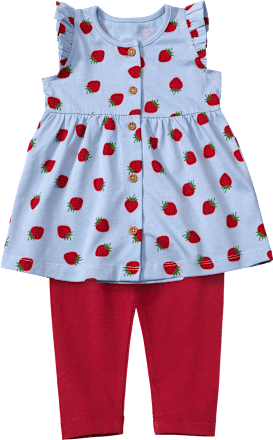 Set mit Tunika und Leggings & Erdbeeren-Muster, blau + rot, Gr. 80, 1 St