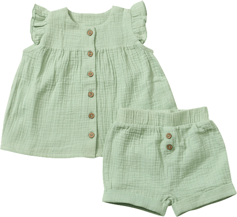 Set mit Tunika & Shorts aus Musselin, grün, Gr. 74, 1 St ALANA