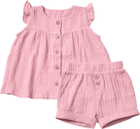 Set mit Tunika und Shorts aus Musselin, rosa, Gr. 86, 1 St
