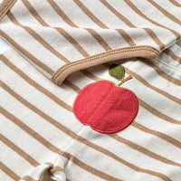 Set mit Wickelbody & Hose mit Obst-Motiv, beige, Gr. 74/80, 1 St