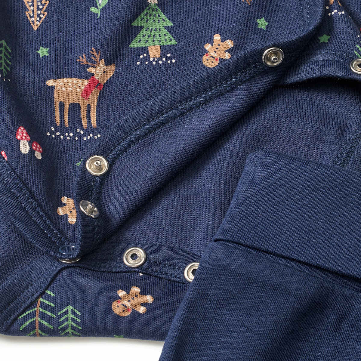 ALANA Set mit Wickelbody und Hose mit Weihnachts-Muster, blau, Gr. 74/80, 1 St