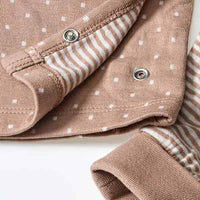 Set met wikkelshirt en broek, bruin, maat 62/68, 1 stuk