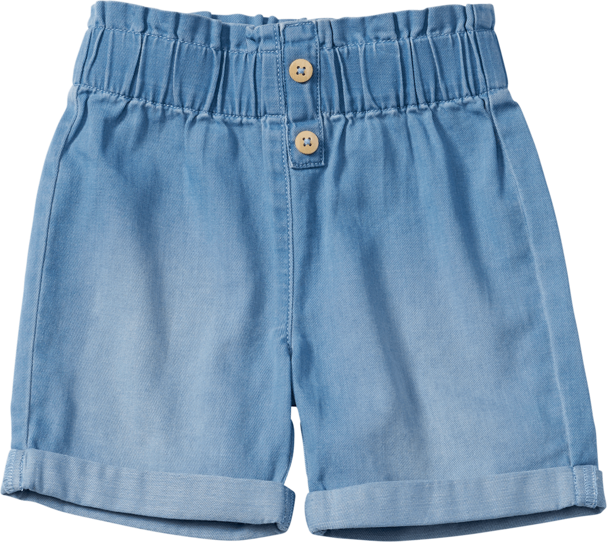 Shorts aus Denim mit Holzknöpfen, blau, Gr. 80, 1 St