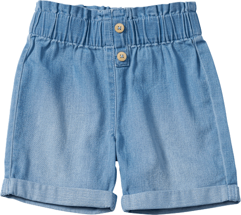 Shorts aus Denim mit Holzknöpfen, blau, Gr. 86, 1 St