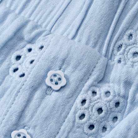 Shorts aus Musselin mit Blumen-Stickerei, blau, Gr. 104, 1 St