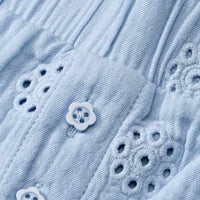 Shorts aus Musselin mit Blumen-Stickerei, blau, Gr. 104, 1 St