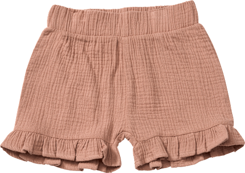 Shorts aus Musselin & mit Rüschen, braun, Gr. 110, 1 St