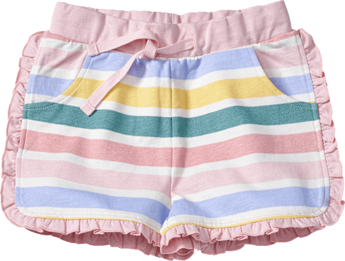 Shorts aus Sweat mit Streifen-Muster, rosa, Gr. 110, 1 St