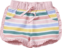 Shorts mit Streifen-Muster & Rüschen, rosa, Gr. 80, 1 St