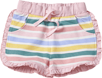 Shorts mit Streifen-Muster & Rüschen, rosa, Gr. 86, 1 St