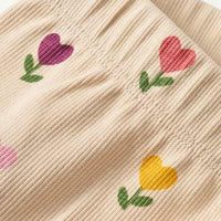 Shorts mit Tulpen-Muster & Ripp-Struktur, beige, Gr. 92, 1 St