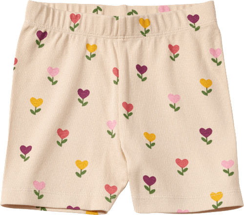 Shorts mit Tulpen-Muster & Ripp-Struktur, beige, Gr. 92, 1 St
