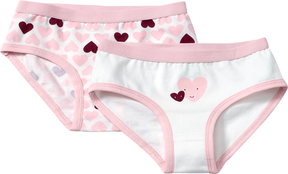 Slips mit Herz-Muster, rosa, Gr. 98/104, 2 St