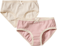 Slips mit Streifen & Ajour-Struktur, rosa + weiß, Gr. 110/116, 2 St