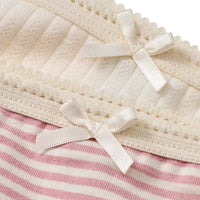 ALANA Slips mit Streifen & Ajour-Struktur, rosa + weiß, Gr. 122/128, 2 St