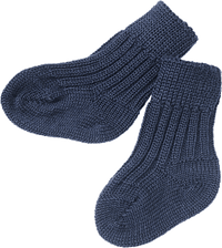 Socken aus Bio-Schurwolle, blau, Gr. 15/16, 1 St