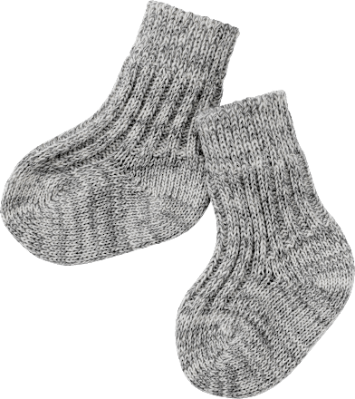 Socken aus Bio-Schurwolle, grau, Gr. 18/19, 1 St