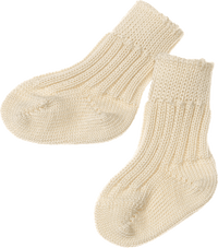 Socken aus Bio-Schurwolle, weiß, Gr. 15/16, 1 St