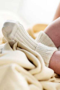 Socken aus Bio-Schurwolle, weiß, Gr. 15/16, 1 St