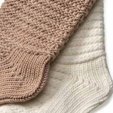 Socken aus Grobstrick, braun & weiß, Gr. 27/29, 2 St