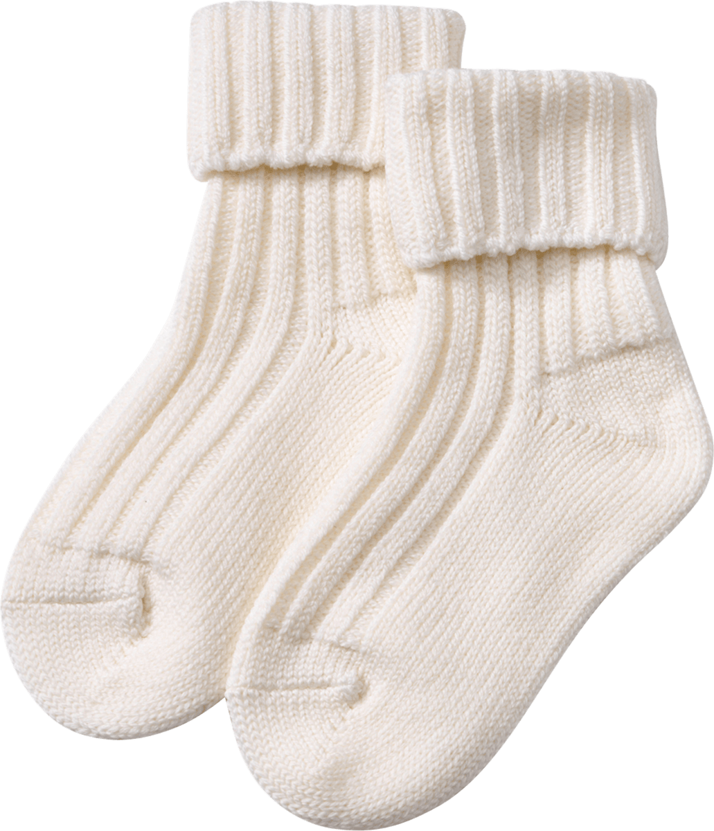 Socken mit Bio-Wolle, weiß, Gr. 31/33, 1 St