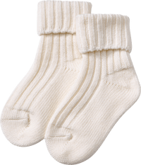 Socken mit Bio-Wolle, weiß, Gr. 31/33, 1 St
