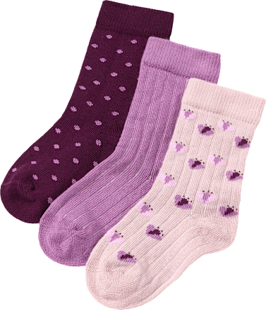 Socken mit Ripp-Struktur, lila, Gr. 27/29, 3 St