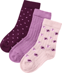 Socken mit Ripp-Struktur, lila, Gr. 27/29, 3 St