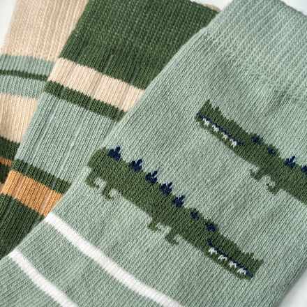 Socken mit Ripp-Struktur & Krokodil-Motiv, grün, Gr. 29/31, 3 St