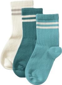 ALANA Socken mit Streifen-Muster, blau + beige, Gr. 29/31, 3 St