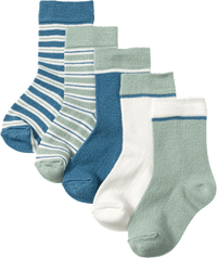 Socken mit Streifen-Muster, grün + blau + weiß, Gr. 23/26, 1 St