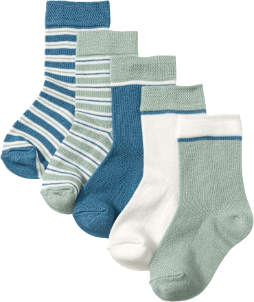 Socken mit Streifen-Muster, grün + blau + weiß, Gr. 31/33, 1 St