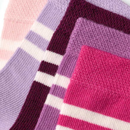 Socken mit Streifen-Muster, lila, Gr. 23/26, 5 St