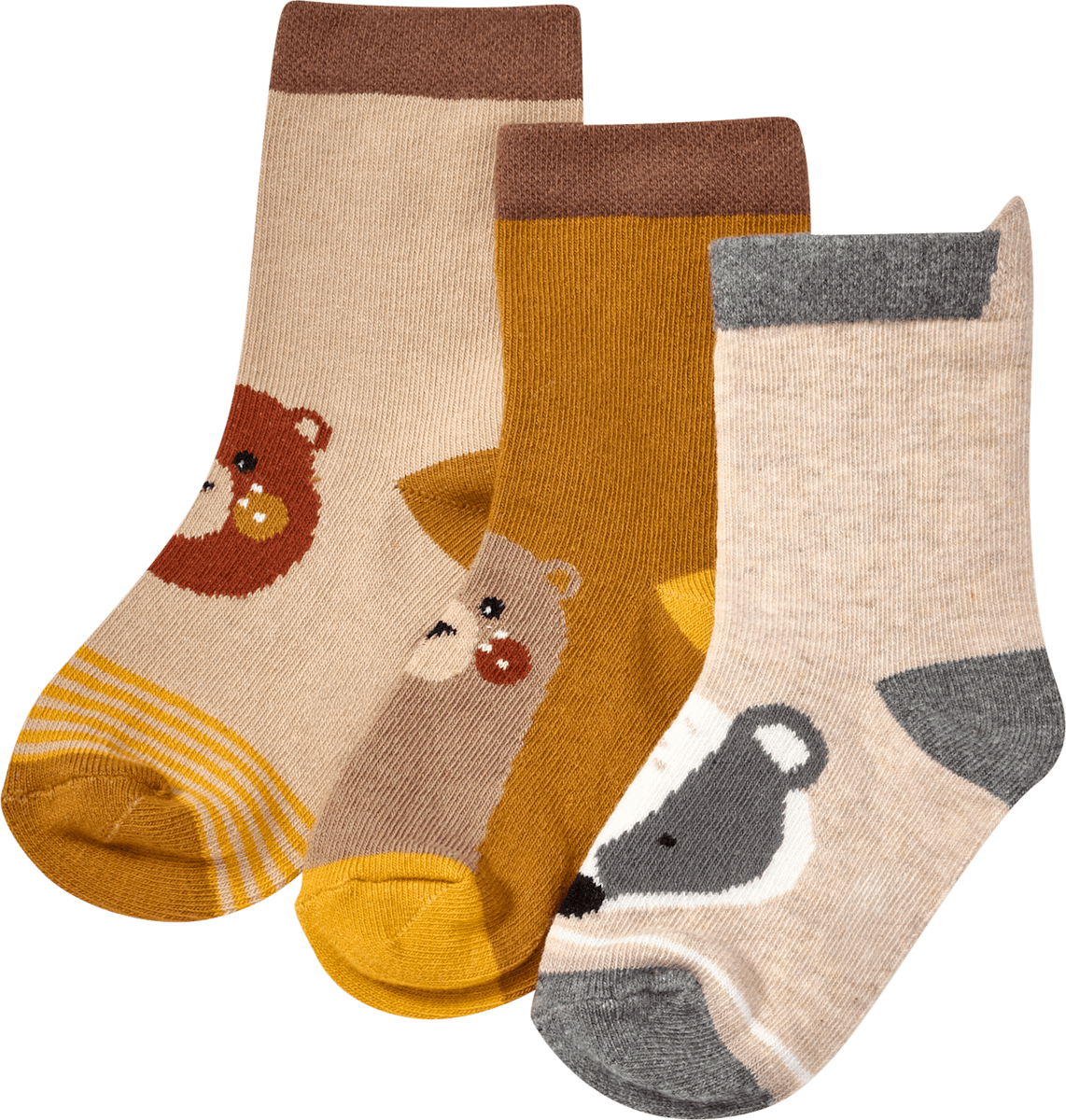 Socken mit Tier-Muster, braun, Gr. 23/26