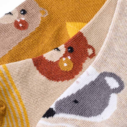 Socken mit Tier-Muster, braun, Gr. 29/31