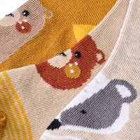 Socken mit Tier-Muster, braun, Gr. 29/31