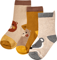 Socken mit Tier-Muster, braun, Gr. 29/31