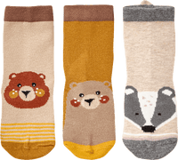 Socken mit Tier-Muster, braun, Gr. 29/31