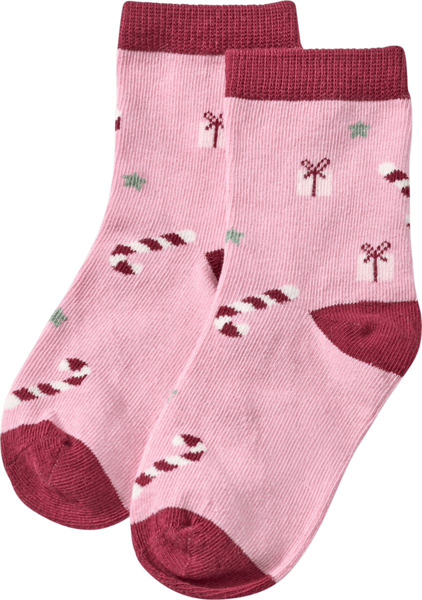 ALANA Socken mit Weihnachts-Muster, pink, Gr. 33/35