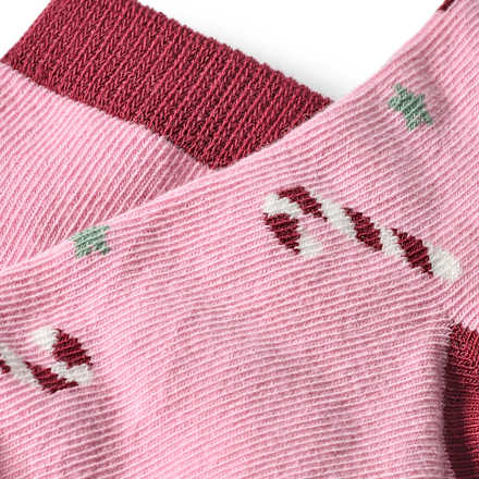 Socken mit Weihnachts-Muster, pink, Gr. 33/35