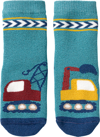 Stoppersocken mit Bagger-Motiv, grün, Gr. 19/20, 1 St