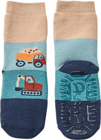 Stoppersocken mit Baustellen-Motiv, blau, Gr. 25/26, 1 St