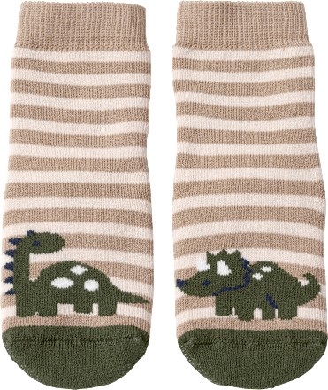 Stoppersocken mit Dino-Motiv, braun, Gr. 19/20, 1 St