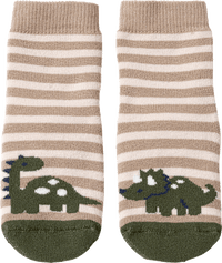 Antislipsokken met dinosaurusmotief, bruin, maat 23/24, 1 stuk