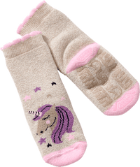 Stoppersocken mit Einhorn-Motiv, beige & rosa, Gr. 19/20, 1 St