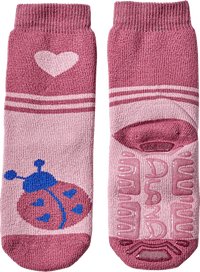 Stoppersocken mit Herz- & Marienkäfer-Motiv, rosa, Gr. 25/26, 1 St