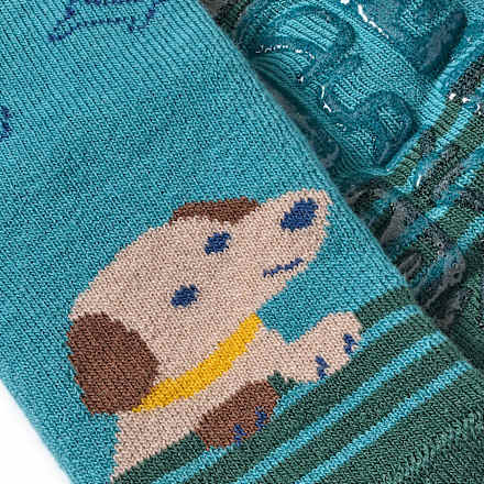 Stoppersocken mit Hunde-Motiv, grün & blau, Gr. 21/22, 1 St